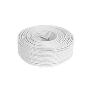 Cabo Coaxial RF4 - 95% Malha Bipolar Branco RL 100mts