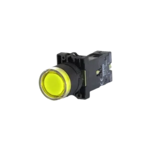 Botão Pulsador Iluminado Amarelo