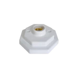 Plafon PVC 1 Lâmpada E27 Octagonal Branco