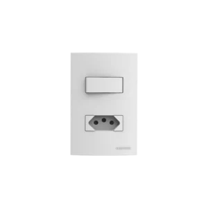 Conjunto Atria 1 Interruptor Paralelo + 1 Tomada 10A 2P+T 4x2 Branco